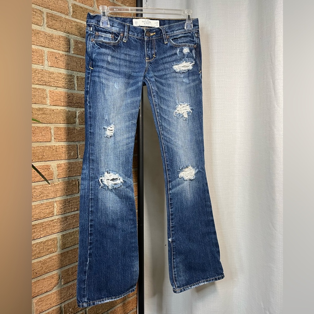 Abercrombie & Fitch Distressed Blue Jeans